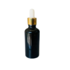 Black Serum Glass Bottles With Gold and White Dropper - 15 x 50ml