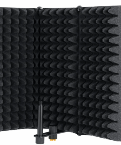Black Studio Recording Microphone 3 Panel Isolation Shield-XF0133