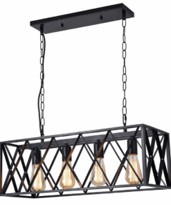 Black Vintage Industrial Metal Cage Pendant