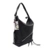 Blackcherry Front Zip Detail Hobo Bag - Black