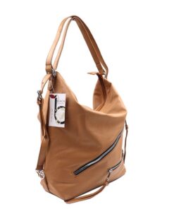 Blackcherry Front Zip Detail Hobo Bag - Brown