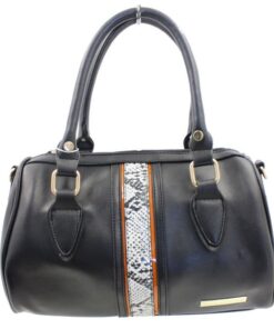 Blackcherry Mini Snake Trim Barrel Bag- Black