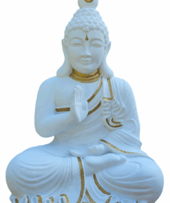 Blessing Buddha - White & Gold - 42cm