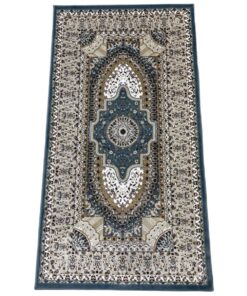 Blue Beige Beautiful Bedside Runner Rug - 150 x 80 cm