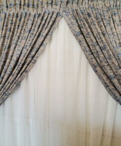 Blue & Brown Velvet Plush Curtain