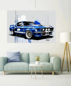 Blue Canvas Rectangular Picture Frame