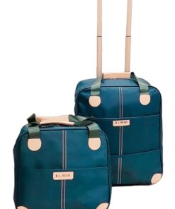 Blue Canvas Travel Trolley Bag with Toiletry Bag
