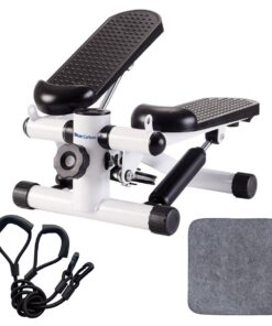 Blue Carbon Fitness Exercise Stepper Bike with Resistance Band Non-slip Mat