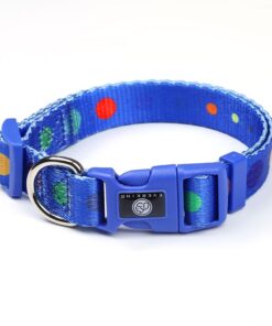 Blue Cat Collar with Fun Colourful Dots