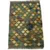 Blue, Green Beautiful Handmade Kilim Choubi Small Rug - 90 x 60 cm