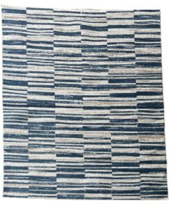 Blue, Grey Striped Modern Minimal Turkish Area rug - 230 x 160 cm