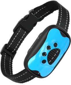 Blue Harmless Anti-Bark Dog Collar With Beep and Vibration