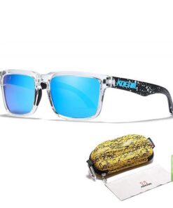 Blue Polarised Lifestyle Sunglasses for Men + Yellow Pouch & Lib Balm