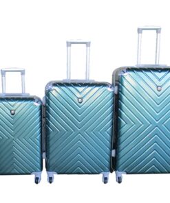 Blue Star 3-Piece ABS Hard Shell Luggage Set - Metallic Teal,Spinner Wheels