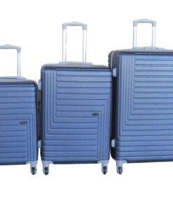 Blue Star 3-Piece ABS Luggage Set with Telescopic Handles ,Wheels,Navy Blue