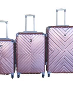 Blue Star 3-Piece Hard-Shell Luggage Set-Metallic Pink, Spinner Wheels