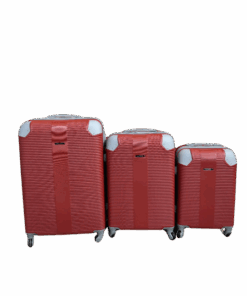 Blue Star 3 Piece Hard Shell Luggage Set - Red