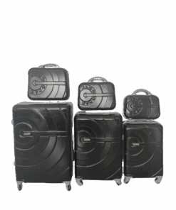 Blue Star 3 Piece Luggage Set with 3 Piece Cosmetic Bags - Black