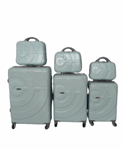 Blue Star 3 Piece Luggage Set with 3 Piece Cosmetic Bags - Light Green