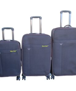 Blue Star 3-Piece Soft-Sided Luggage Set - Spinner Wheels, Brown Fabric