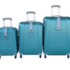 Blue Star ABS Spinner Hard Shell 360-Wheels Luggage Set - Dark Green - 3Piece