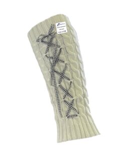 BlueThorn Knitted Winter Leg Warmer for Women - Sport Socks - X-O/WHT