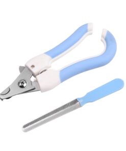 BlueThorn Stainless Steel Pet Nail Clipper with Safety Lock - Blue, White