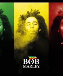 Bob Marley (Tricolour Smoke) Poster with Black Frame