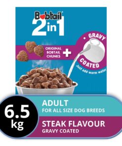 Bobtail - 2-in-1 - Gravy Coated Dog Food - Steak Flavour - 6.5kg