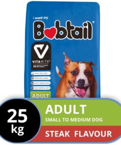 Bobtail- Small/Medium Adult Steak Flavour Dog Food - 8.0 kg