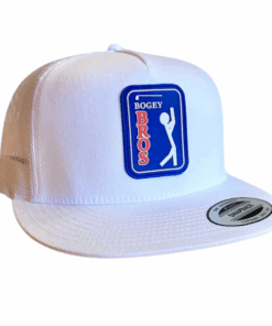 Bogey Bros Flat Bill White Performance Headwear