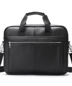Boika Leather Laptop Bag - 14.5 Inch - Black_WL