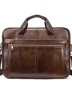 Boika Leather Laptop Bag - 14.5 Inch - Coffee