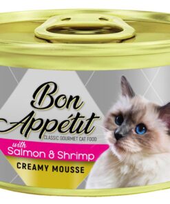 Bon Appetit Creamy Mousse for Cats With Salmon And Shrimp (12 x 85g Tins)