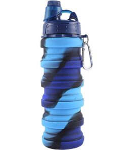 Boo 500ml Collapsible Silicone Travel Water Bottle - Army Blue