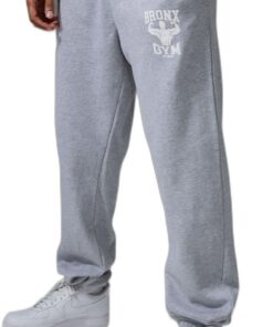 boohooMAN - Men's Active Bronx Gym Oversized Joggers - Grey Marl - M