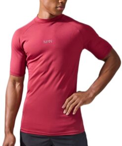 boohooMAN - Men's Active Compression T-shirt - Berry - L