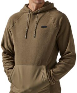 boohooMAN - Men's Active Fleece Hoodie - Khaki - XL