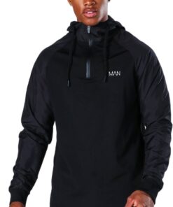 boohooMAN - Men's Active Gym Matte Sleeved Regular Fit Hoodie - Black - XS