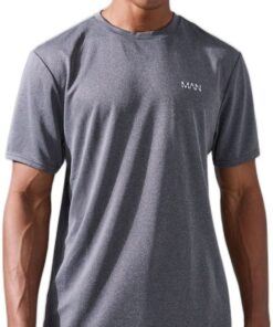 boohooMAN - Men's Active Marl Performance T-shirt - Grey - M
