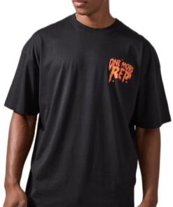 boohooMAN - Men's Active One More Rep Graphic Oversized T-shirt - Black - M