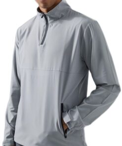 boohooMAN - Men's Active Quarter Zip Funnel Neck Windbreaker - Light Grey - 2XL