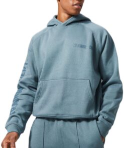 boohooMAN - Men's Active Training Dept Oversized Boxy Hoodie - Slate Blue - S
