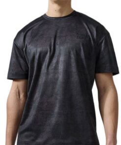 boohooMAN - Men's Active Training Dept Oversized Camo T-shirt - Black - XS