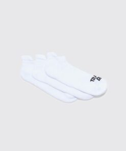 boohooMAN - Men's Active Training Dept Trainer 3 Pack Socks - White
