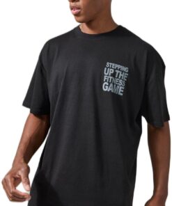 boohooMAN - Men's Active Up The Fitness Game Oversized T-shirt - Black - M