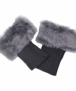 Boot Cuff Crochet Knit Boot Sock Short Leg Warmers - Grey