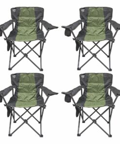 BOS - 4 x Camping Chair - Green / Grey