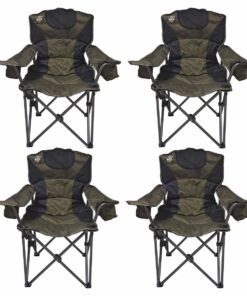 BOS - 4 x Luxury Camping Chair Brown/Black