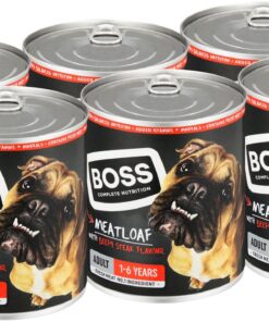 Boss Dog Food Adult Steak - 6 tins x 820g